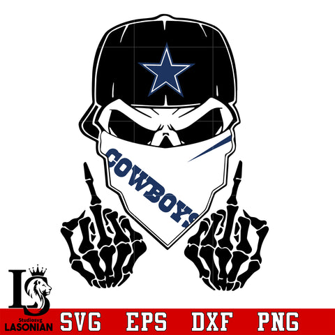 Skull dallas cowboys svg,dxf,eps,png file