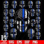 Skulls Police Flag bundle 2 svg eps dxf png file