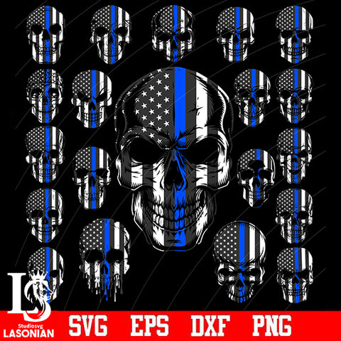 Skulls Police Flag bundle 2 svg eps dxf png file