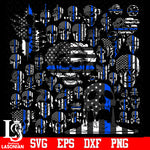 Skulls Police Flag bundle 3 svg dxf eps png file