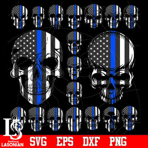 Skulls Police Flag bundle 3 svg eps dxf png file