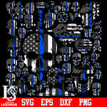 Skulls Police Flag bundle svg dxf eps png file