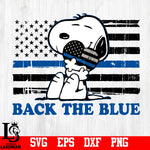 Snoopy Back The Blue svg,eps,dxf,png file