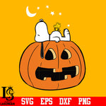 Snoopy With Pumpkin 2 svg,eps,dxf,png file