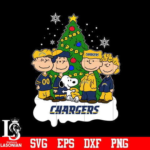 Snoopy The Peanuts Los Angeles Chargers Christmas svg eps dxf png file.jpg