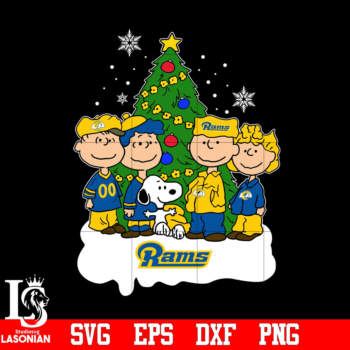 Snoopy The Peanuts Los Angeles Rams Christmas svg eps dxf png file.jpg ...