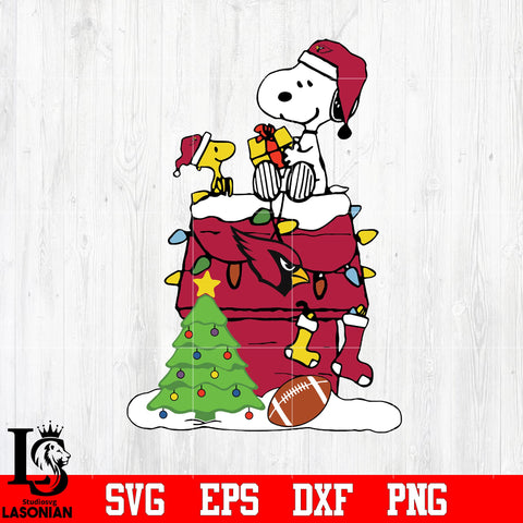 Snoopy merry christmas NFL Arizona Cardinals svg eps dxf png file