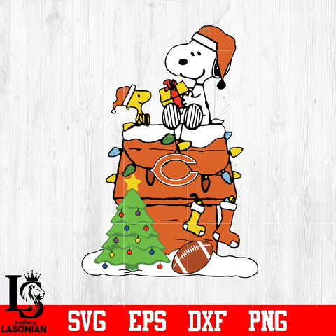 Snoopy merry christmas NFL Chicago Bears svg eps dxf png file