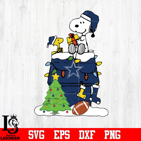 Snoopy merry christmas NFL Dallas Cowboys svg eps dxf png file