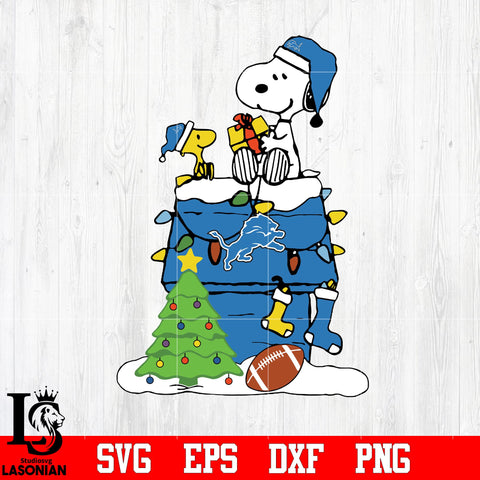 Snoopy merry christmas NFL Detroit Lions svg eps dxf png file