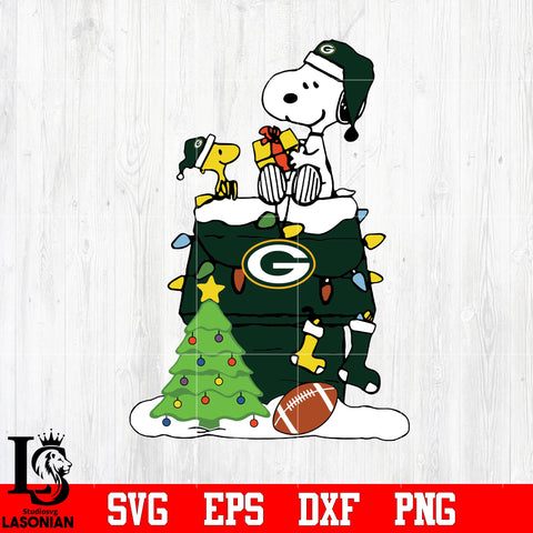 Snoopy merry christmas NFL Green Bay Packers svg eps dxf png file