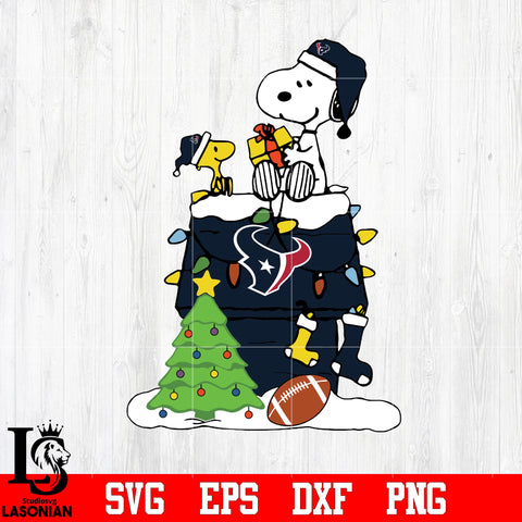 Snoopy merry christmas NFL Houston Texans svg eps dxf png file