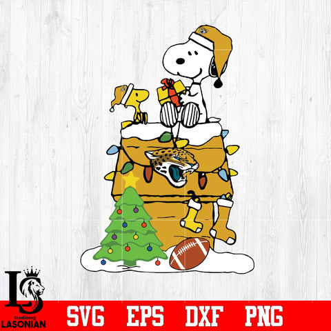 Snoopy merry christmas NFL Jacksonville Jaguars svg eps dxf png file