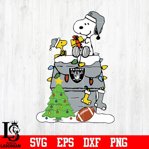 Snoopy merry christmas NFL Las Vegas Raiders svg eps dxf png file