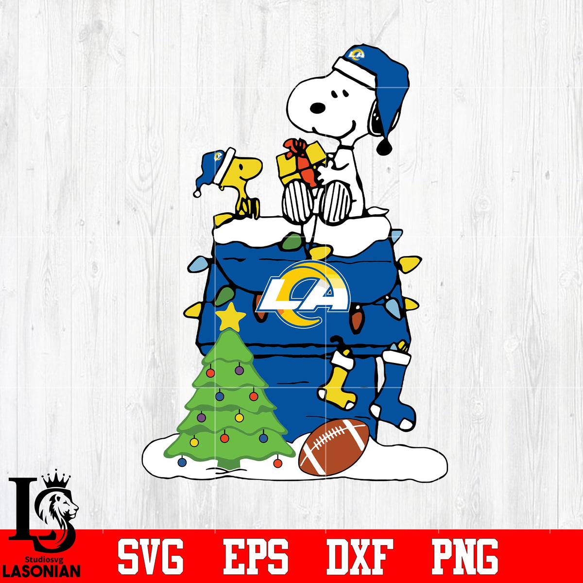Snoopy merry christmas NFL Los Angeles Rams svg eps dxf png file ...