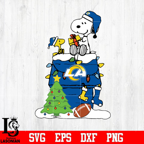 Snoopy merry christmas NFL Los Angeles Rams svg eps dxf png file