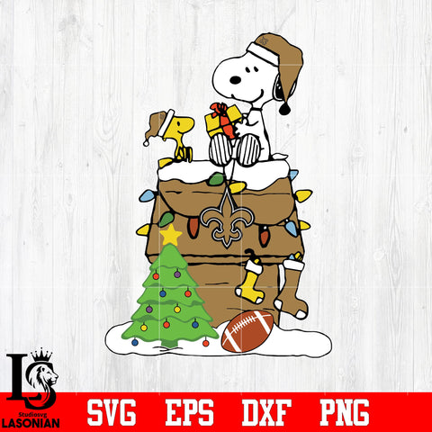 Snoopy merry christmas NFL New Orleans Saints svg eps dxf png file