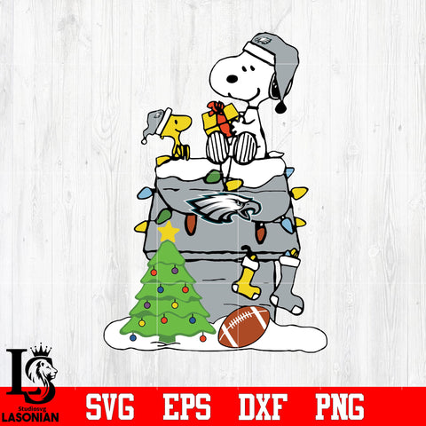 Snoopy merry christmas NFL Philadelphia Eagles svg eps dxf png file