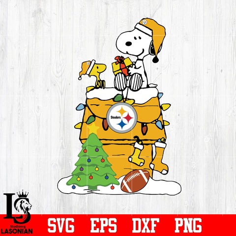 Snoopy merry christmas NFL Pittsburgh Steelers svg eps dxf png file