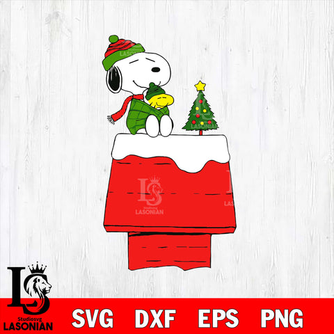 Snoopy christmas 21 svg eps dxf png file, Digital Download
