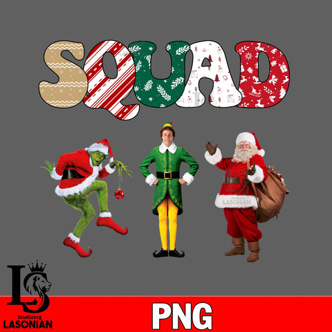 Squad christmas  PNG file, digital download