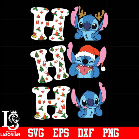 Stitch Ho Ho Ho Christmas svg, png, dxf, eps digital file