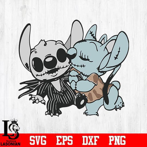 Stitch and Angel Jack Skellington The Nightmare Before Christmas svg, png, dxf, eps digital file