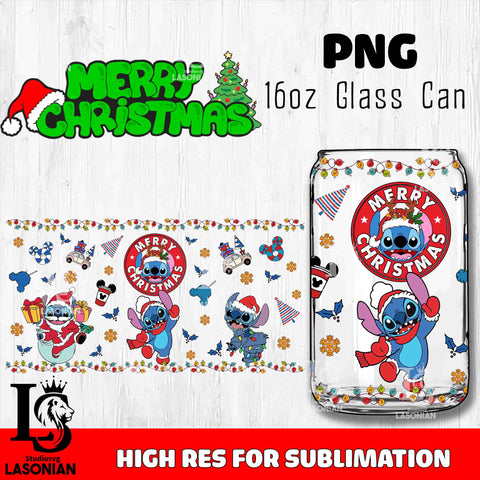 Stitch glass can PNG file, digital download