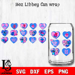 Stitch valentines 16oz Libbey Can Glass, Valentines Day Tumbler Wrap svg eps dxf png file, digital download