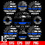 Sunflower Police Flag bundle 3 svg eps dxf png file