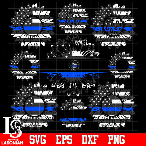 Sunflower Police Flag bundle 3 svg eps dxf png file