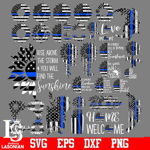 Sunflower Police bundle 3 svg eps dxf png file
