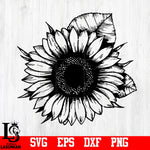 Sunflower, Sunflower cut file, Sunflower shirt, Flower, Floral, Laurel, Blossom, Plant svg,eps,dxf,png file