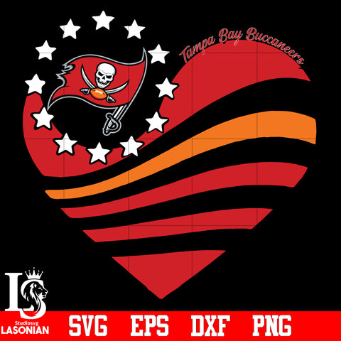 Tampa Bay Buccaneers Heart, Tampa Bay Buccaneers Love svg,eps,dxf,png file
