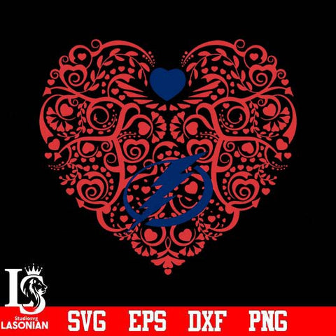 Tampa Bay Lightning heart svg dxf eps png file