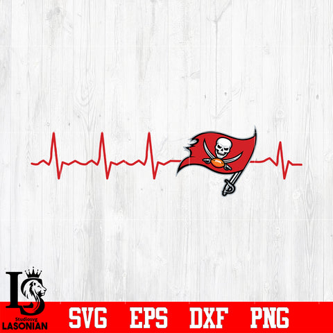 Tampa Bay Buccaneers Beat Heart svg eps dxf png file