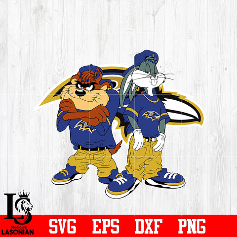 Taz and Bugs Kriss Kross Baltimore Ravens svg eps dxf png file