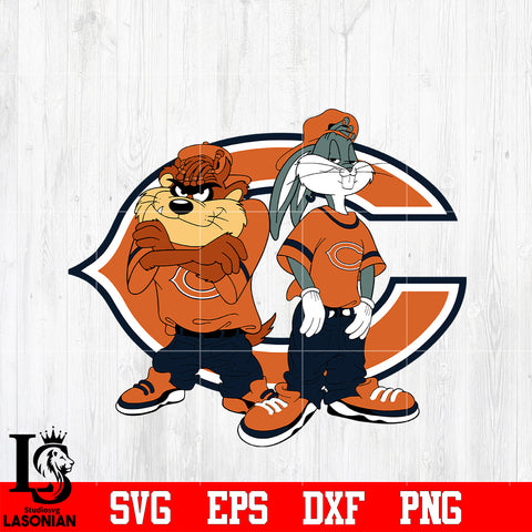 Taz and Bugs Kriss Kross Chicago Bears svg eps dxf png file