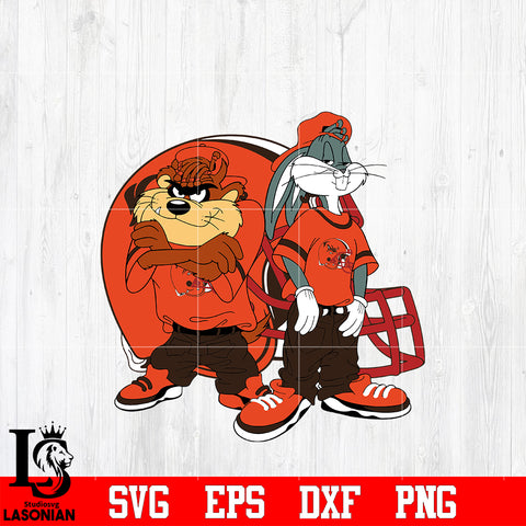 Taz and Bugs Kriss Kross Cleveland Browns svg eps dxf png file