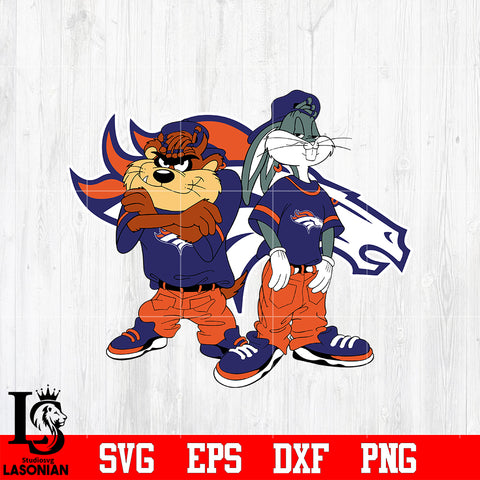 Taz and Bugs Kriss Kross Denver Broncos svg eps dxf png file