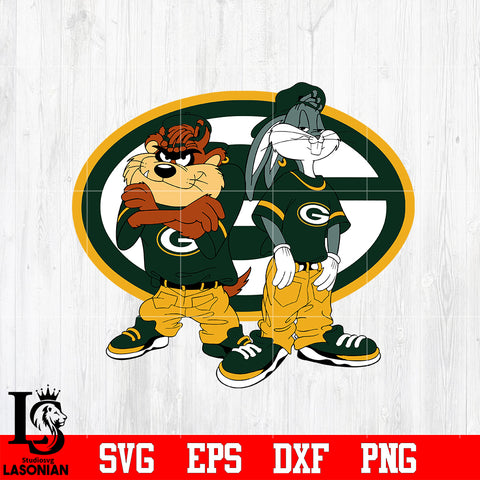 Taz and Bugs Kriss Kross Green Bay Packers svg eps dxf png file