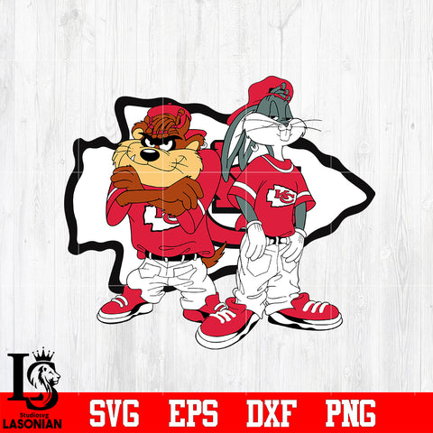Taz and Bugs Kriss Kross Kansas City Chiefs svg eps dxf png file.