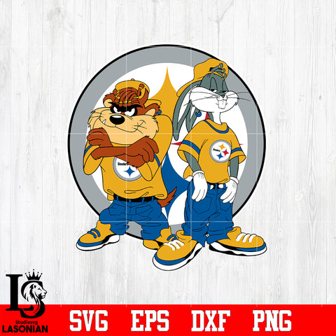 Taz and Bugs Kriss Kross Pittsburgh Steelers svg eps dxf png file