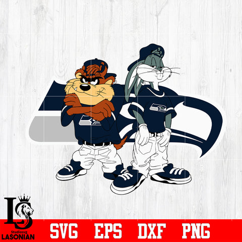 Taz and Bugs Kriss Kross Seattle Seahawks svg eps dxf png file