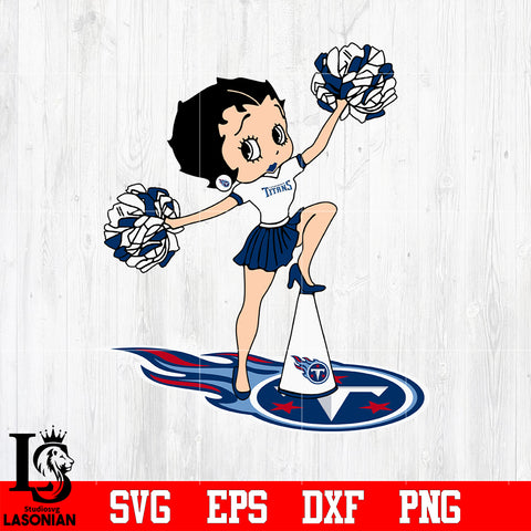 Tennessee Titans Betty Boop Cheerleader NFL svg eps dxf png file