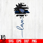 Tennessee Titans Love Sunflower svg eps dxf png file