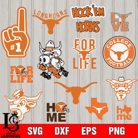 Bundle Logo Texas Longhorns football svg eps dxf png file