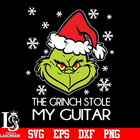The grinch stole my guitar svg, png, dxf, eps digital file