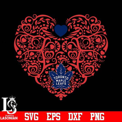 Toronto Maple Leafs heart svg dxf eps png file
