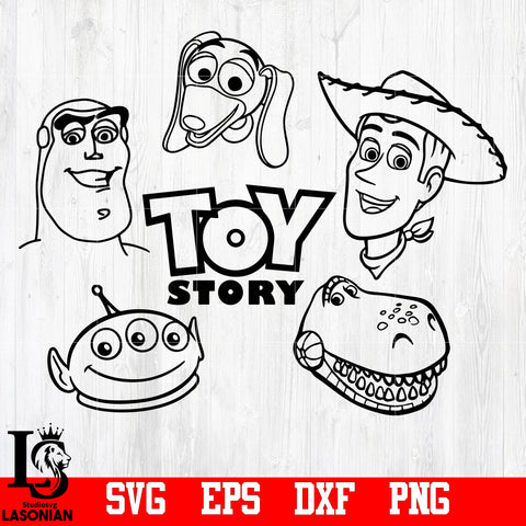 Toy Story, Woody, Buzz lightyear , Slinky dog, Rex, Alien, Disney svg,eps,dxf,png file
